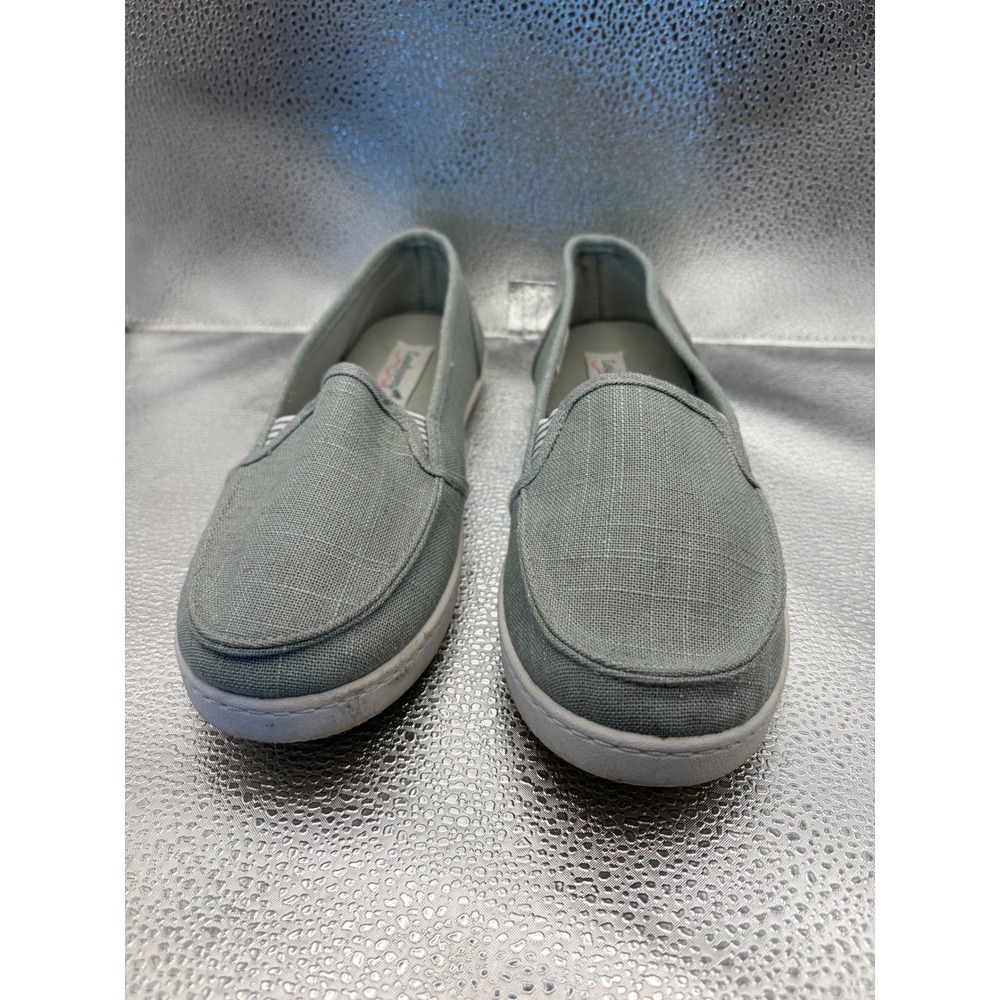 Easyhoppers Merlene Womens Slip On Sneakers Sage Green Linen Loafers 9M 194182